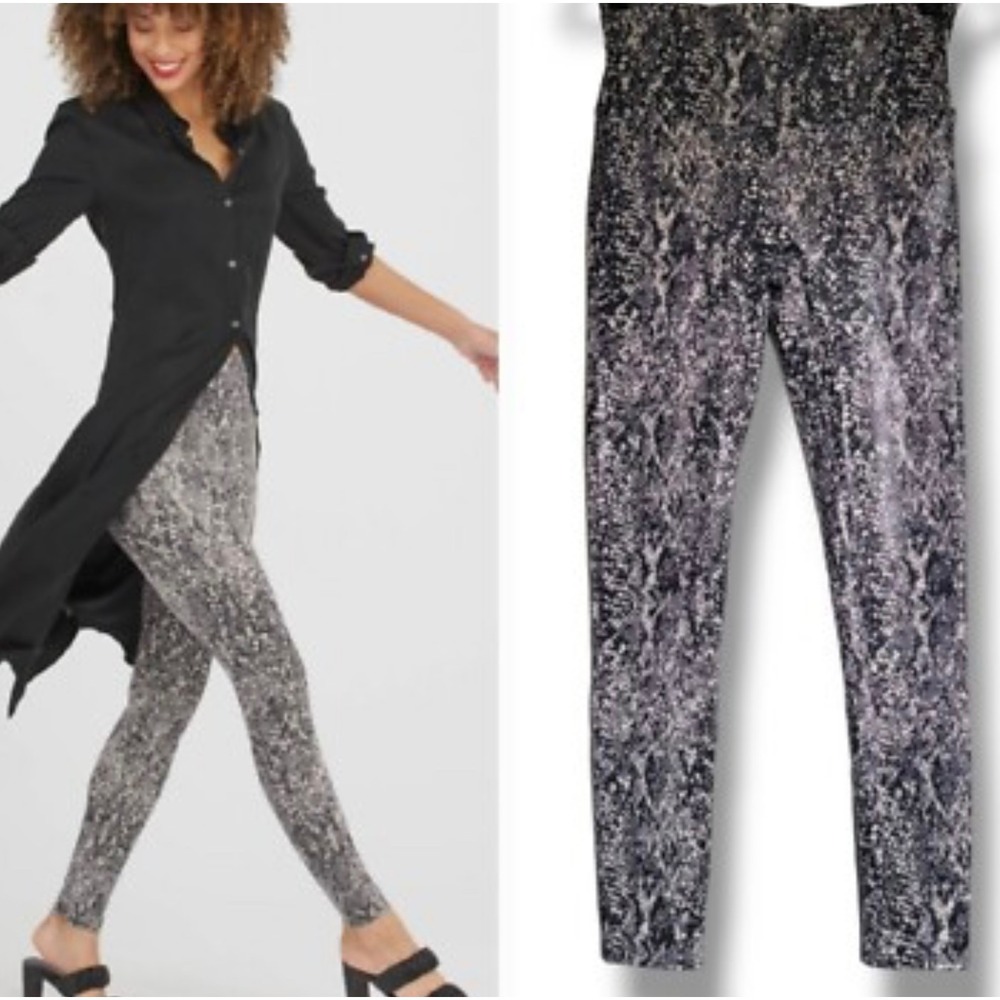 Spanx snakeskin  Print Leggings High Waist Stretch athilesure  Pants‎ medium